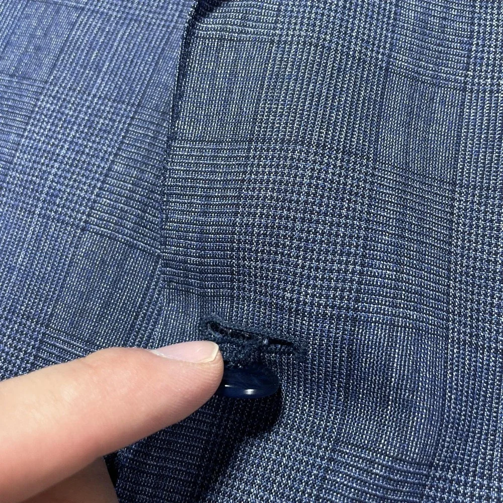 Canali Suit‎ Jacket Mens Size 46R Blue Check Wool Impeccabile Blazer Italy
